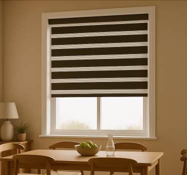 Dark brown striped pattern  dining room roller blind - TenStickers