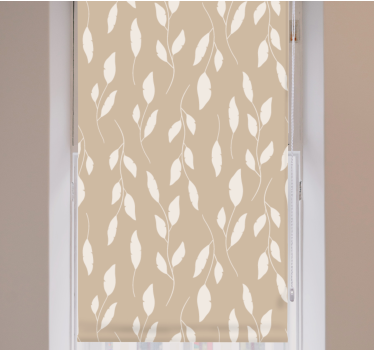 Delicate beige leaf pattern flowers and plants roller blind - TenStickers