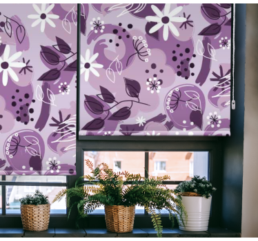 Different purple Flower roller blind - TenStickers