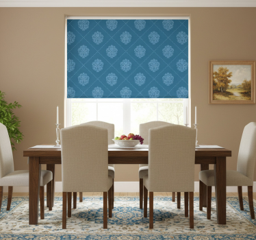 Dining room roller blind floral diamond design - TenStickers