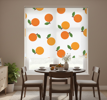 Dining room roller blind in elegant oranges - TenStickers
