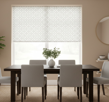Dining room roller blind in squared hamptons pattern - TenStickers