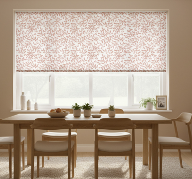 Terracotta small leaves dining room roller blind - TenStickers