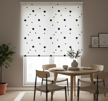Dining room roller blind nordic style black dots - TenStickers