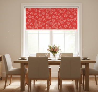 Dining room roller blind seamless strawberry design - TenStickers