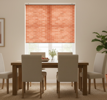 Dining room roller blind with brick pattern texture - TenStickers