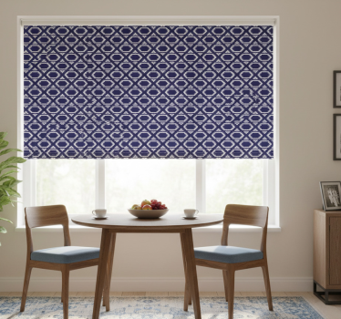 Dining room roller blind with geometric hexagons - TenStickers