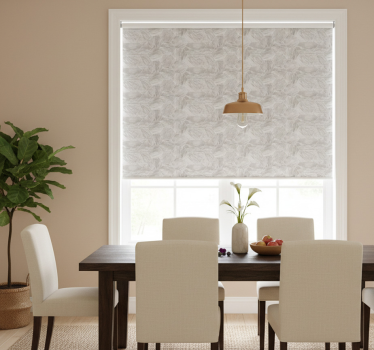 Dining room roller blind with gold marble hexagons - TenStickers