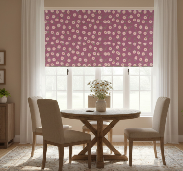 Dining room roller blind with little pink daisies - TenStickers