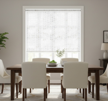Dining room roller blind with small gold marble tiles - TenStickers