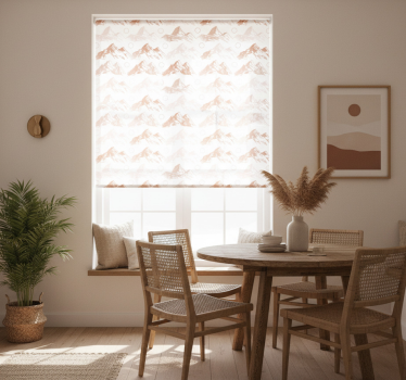 Dining room roller blind with terracotta mountain design - TenStickers