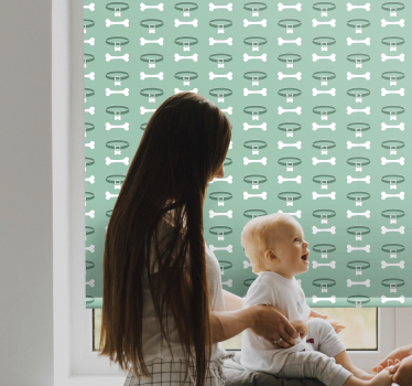 Dog Bones Pattern animal roller blind - TenStickers