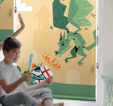 Dragon fight Superhero roller blind - TenStickers