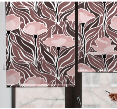 Elegant beige patterns flower roller blind - TenStickers