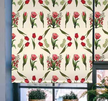 Elegant beige arrangement flower roller blind - TenStickers