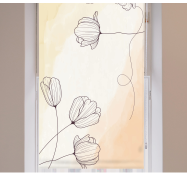 Aquarella floral outline flower roller blind - TenStickers