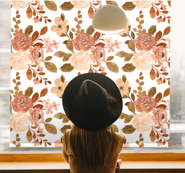 Elegant pink pastel flowers roller blind - TenStickers