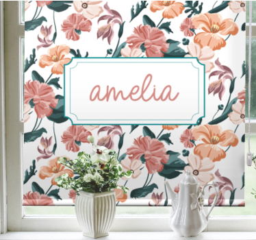 Elegant spring design flowers and plants roller blind - TenStickers