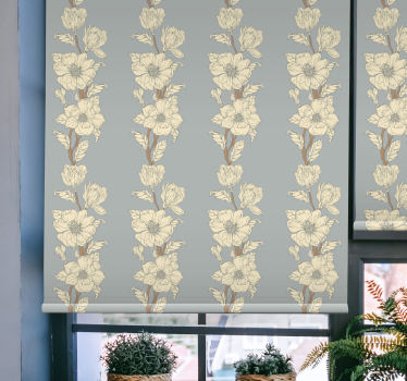 Vertical elegant pattern flower roller blind - TenStickers