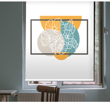 Minimalist abstract frame flowers and plants roller blind - TenStickers