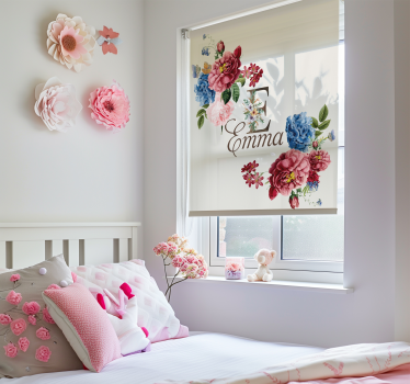 Floral initial custom blind - TenStickers