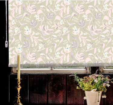 Beige leaf theme flowers and plants roller blind - TenStickers