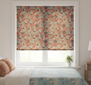 Floral paisley bedroom roller blind - TenStickers