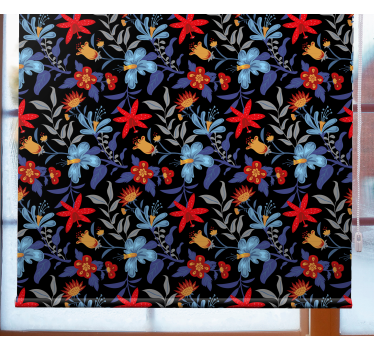 Multicolor Pattern flowers and plants roller blind - TenStickers