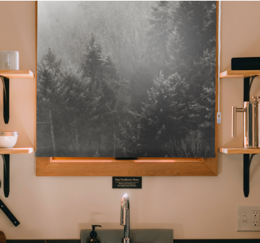 Grey forest silhouette tree roller blind - TenStickers