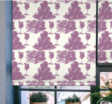 French vintage pattern in violet Classic roller blind - TenStickers