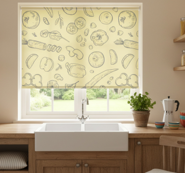 Fruitful sketches kitchen roller blind - TenStickers