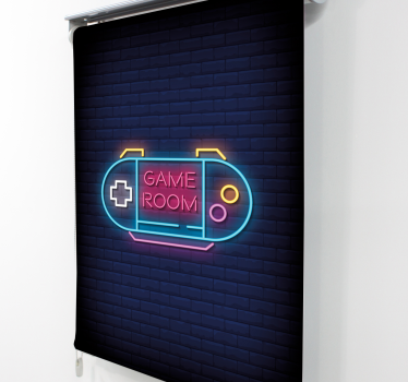 Game room with neon light Geek blind - TenStickers