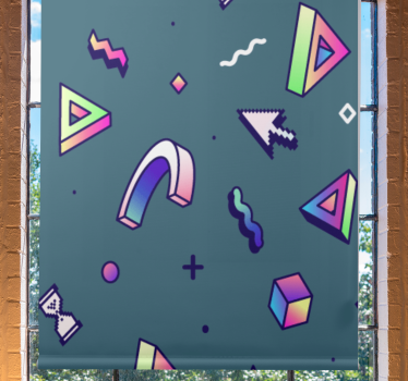 Geometric Playful Shapes fun roller blind - TenStickers