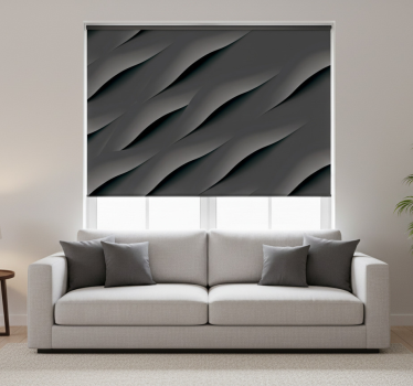 Gray roller blind abstract gray wave patterns - TenStickers