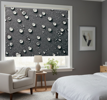 Gray roller blind gray bathroom wall mural with bubbles - TenStickers