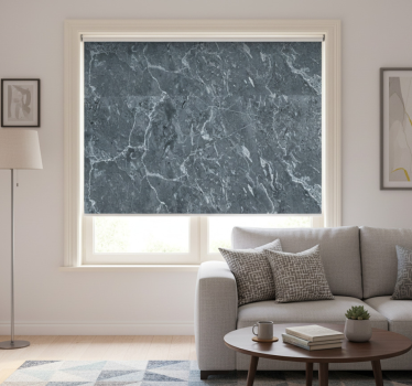 Gray roller blind in modern grey marble design - TenStickers