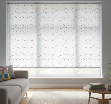 Gray roller blind in nordic style with colorful dots - TenStickers