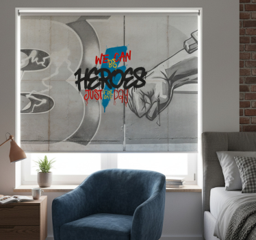 Gray roller blind we can be heroes - TenStickers