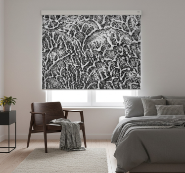 Gray roller blind with 3d black textured concrete - TenStickers