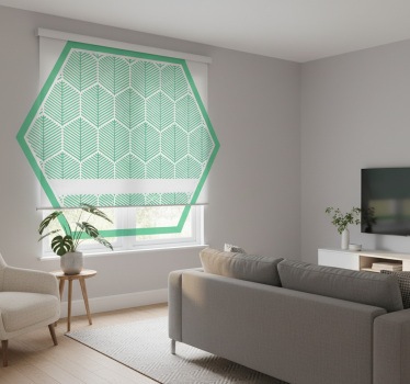 Green roller blind with hexagon plant design - TenStickers