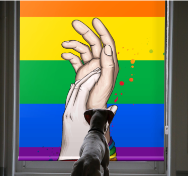 Hands with Rainbow roller blind - TenStickers