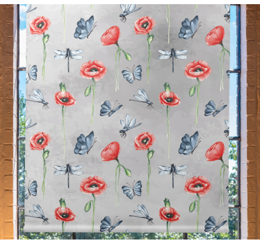 Happy garden Flowers and plant roller blind - TenStickers