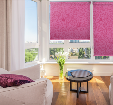 Pink hearts patterned romantic roller blind - TenStickers