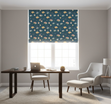 Home office roller blind cozy reading design - TenStickers