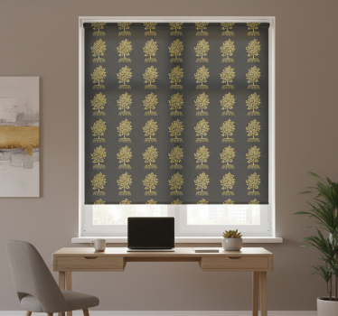 Home office roller blind golden tree outline - TenStickers
