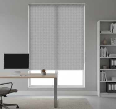 Home office roller blind grey squares pattern - TenStickers