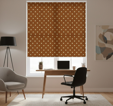Home office roller blind in brown cross pattern - TenStickers