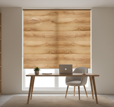 Home office roller blind in elegant rustic beige wood - TenStickers