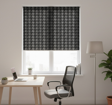 Home office roller blind in houndstooth pattern - TenStickers