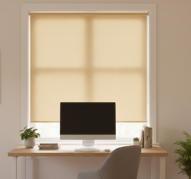 Home office roller blind in vintage beige tones - TenStickers